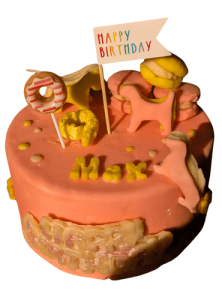 dog themed cake - fondant cake